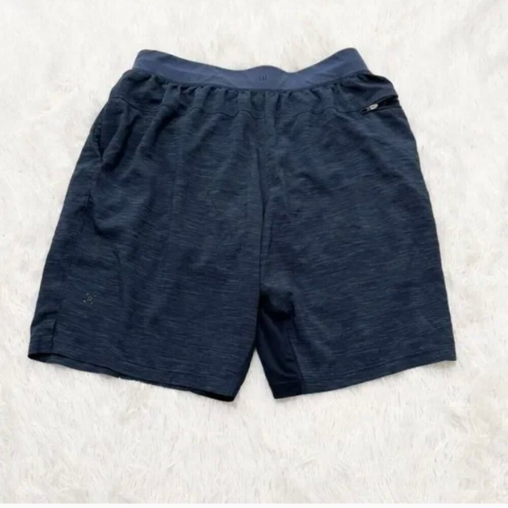 Men Lululemon T.H.E. Short *9" Updated Heather Allover Iron Blue True Navy Large - Picture 2 of 5